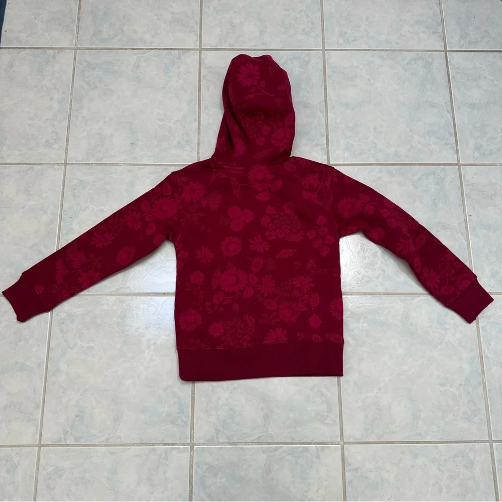 NWT GAP Youth Red Floral Fleece Hoodie and Cargo Pant Set Size Small